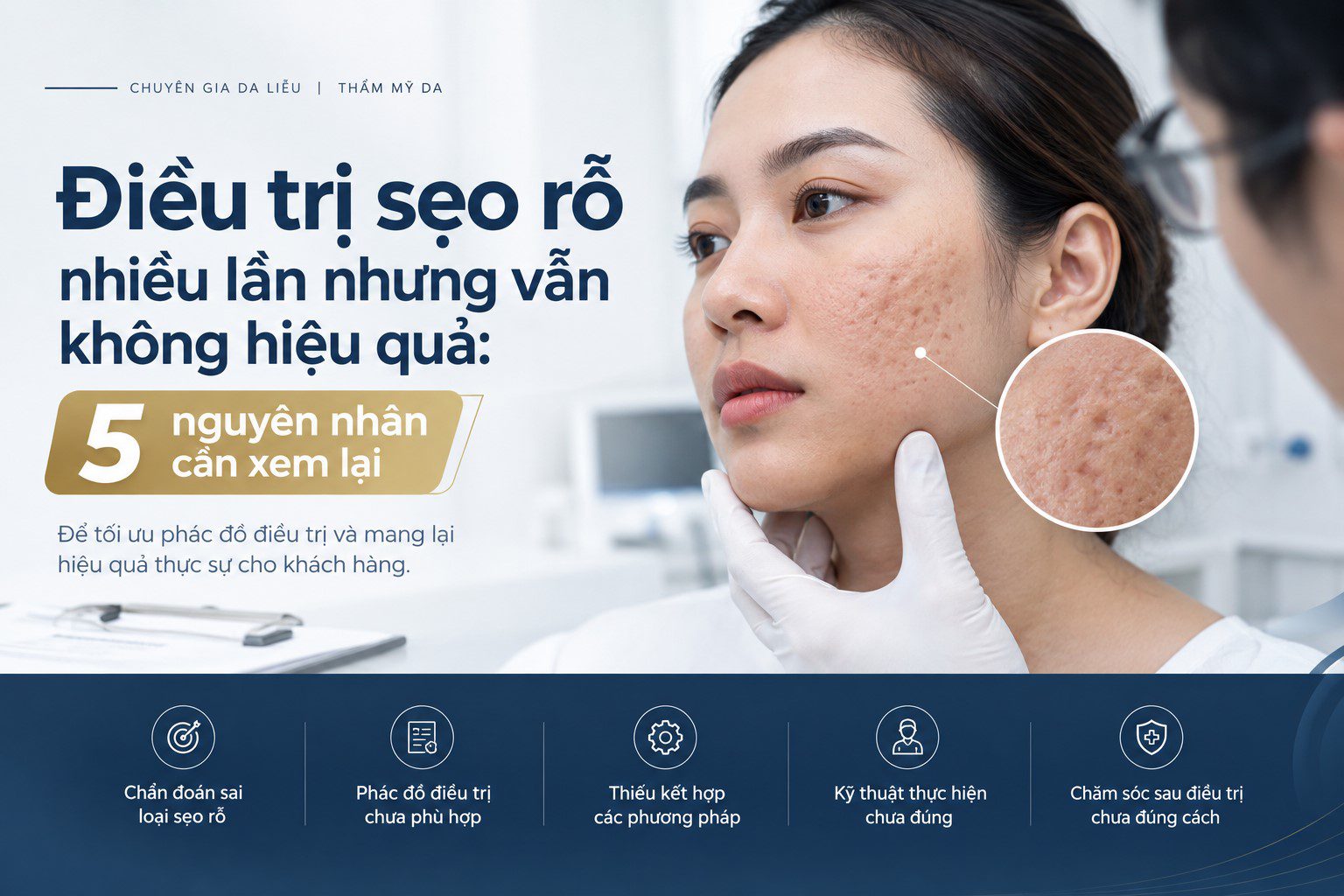 Điều trị sẹo rỗ nhiều lần nhưng vẫn không hiệu quả 5 nguyên nhân cần xem lại