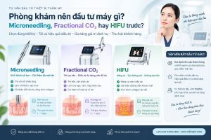 Phòng khám nên đầu tư máy gì Microneedling, Fractional CO₂ hay HIFU trước